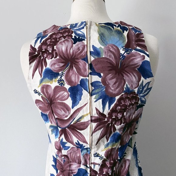 Hawaiian Vintage 90s Midi Hibiscus Tiki Dress • Size S - Picture 9 of 10